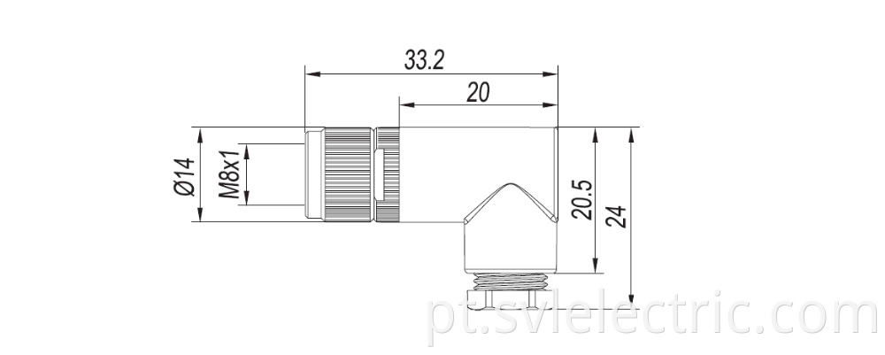 M8 3 pin angled connector